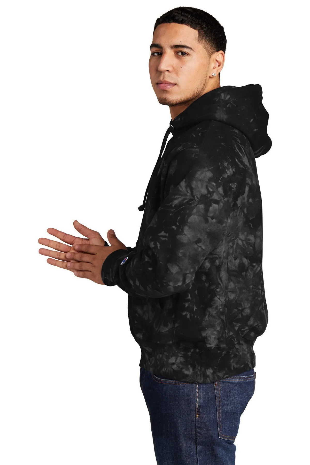 Champion ® Reverse Weave ® Scrunch-Dye Tie-Dye Hooded Sweatshirt. TDS101