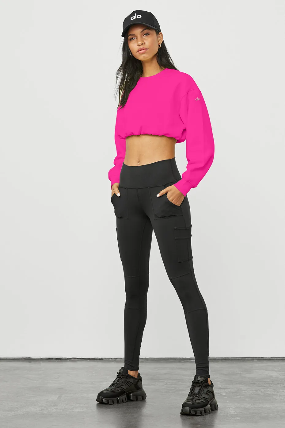 Devotion Crew Neck Pullover - Neon Pink