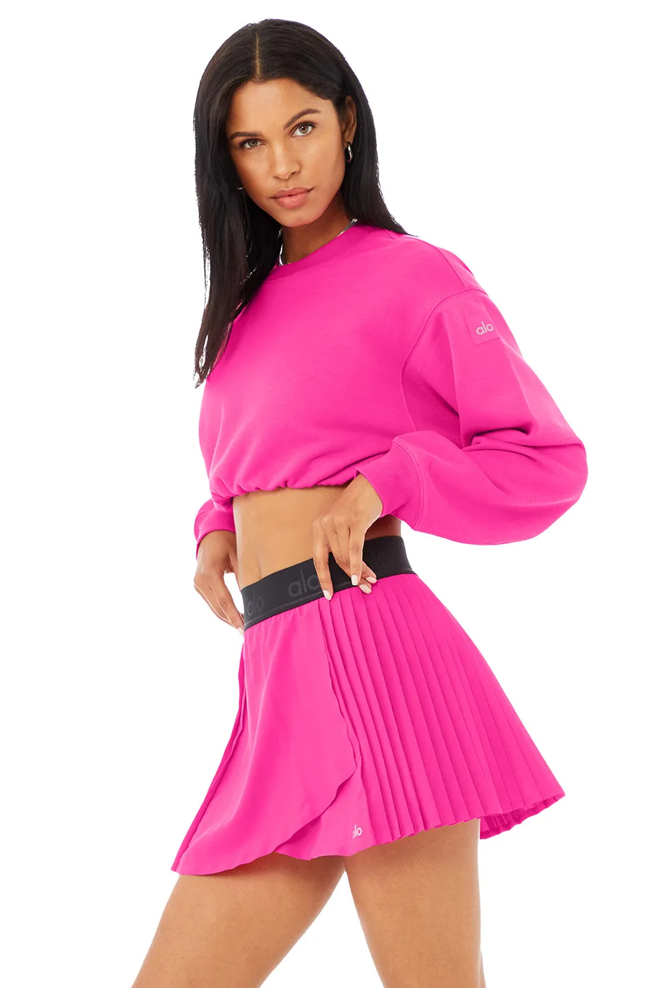 Devotion Crew Neck Pullover - Neon Pink