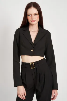 Emory Park CROPPED JACKET WITH SHIRRED DETAIL