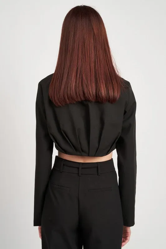 Emory Park CROPPED JACKET WITH SHIRRED DETAIL