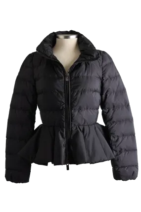 Flounce Hem Down Puffer Jacket