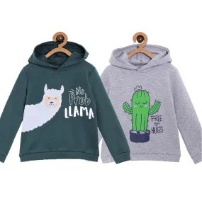 Hooded Sweatshirt Combo of 2-No Prob Llama-Pricks and Hugs