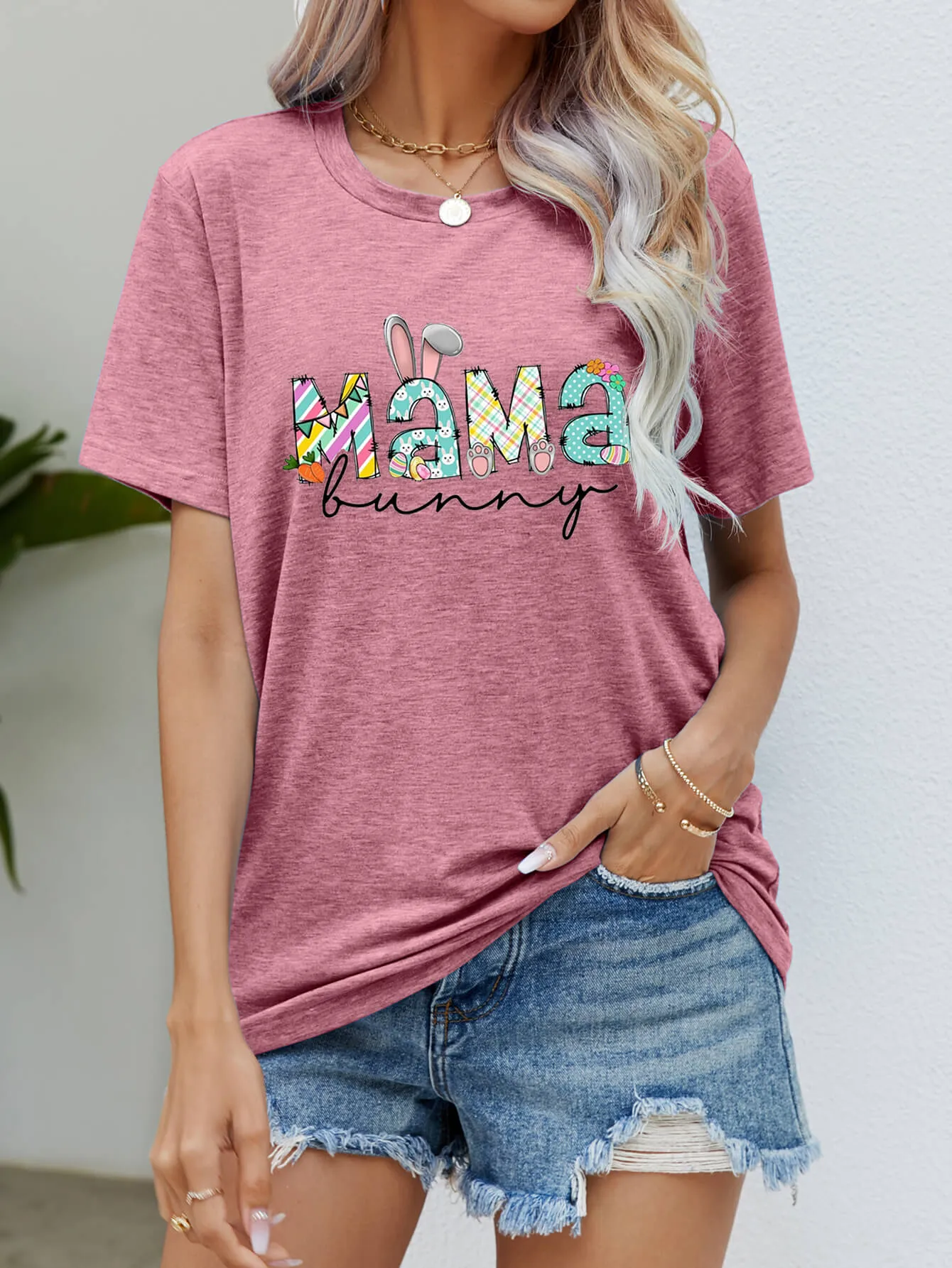 MAMA BUNNY Easter Graphic Tee