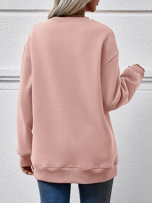 MERRY AND BRIGHT Round Neck Sweatshirt