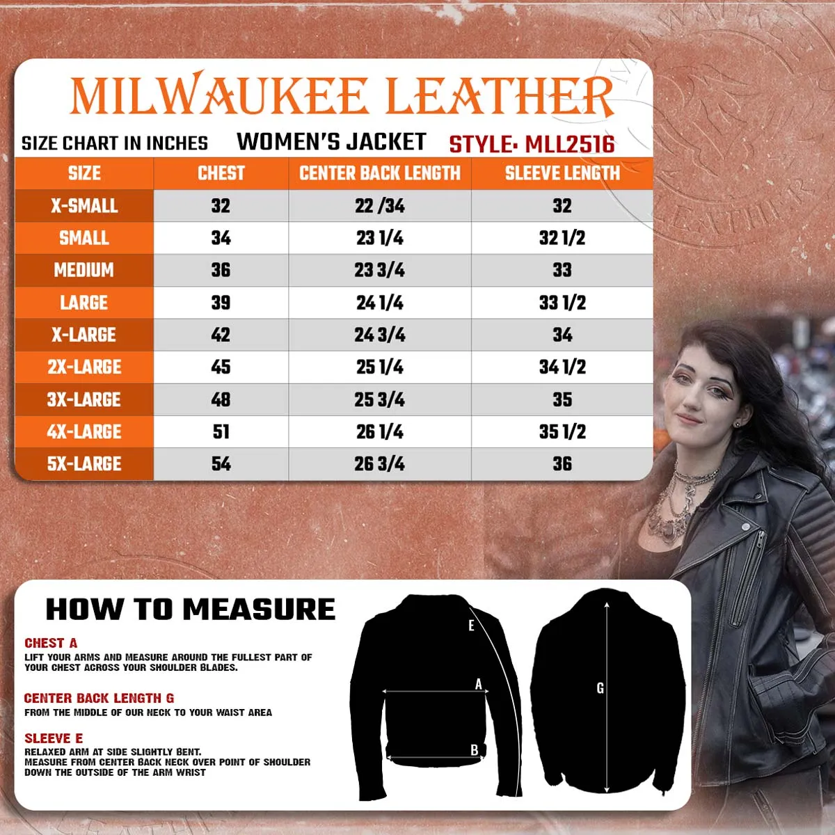 Milwaukee Leather MLL2516 Black Leather Rub-Off Leather Jacket with