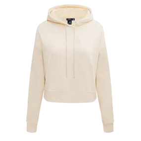 MLB ATLANTA BRAVES NEUTRAL WOMEN'S CROPPED PO HOODIE (EGGSHELL)