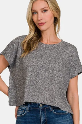 Short Sleeve Round Neck Cropped T-Shirt