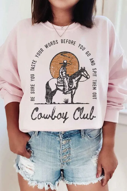 WESTERN COWBOY CLUB GRAPHIC SWEATSHIRT