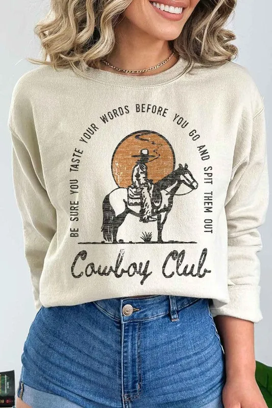 WESTERN COWBOY CLUB GRAPHIC SWEATSHIRT